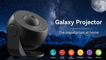 LED Night Light Galaxy Projector Starry Sky Projector 360° Rotate Planetarium Night Lamp For Room Decorative Children Kids Gift