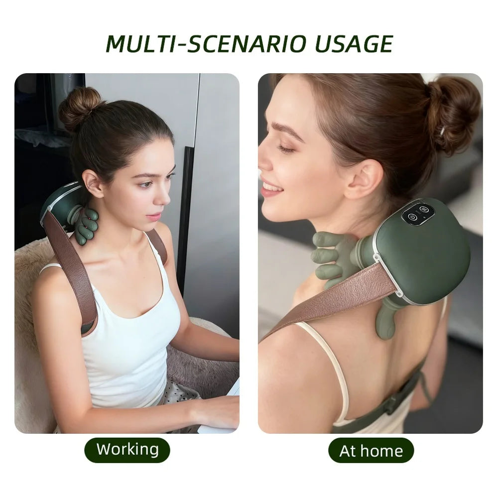 Bionic Finger Neck Shoulder Massager Wireless Neck Cervical Trapezius Kneading Massage Shawl Brushless Motor Neck masajeador