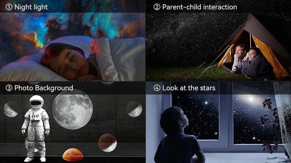 LED Night Light Galaxy Projector Starry Sky Projector 360° Rotate Planetarium Night Lamp For Room Decorative Children Kids Gift