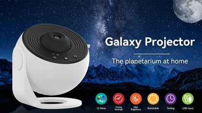 LED Night Light Galaxy Projector Starry Sky Projector 360° Rotate Planetarium Night Lamp For Room Decorative Children Kids Gift